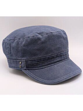 H&M Hat Unisex Medium Blue Cadet Cap Strap Back Adjustable Military Utility